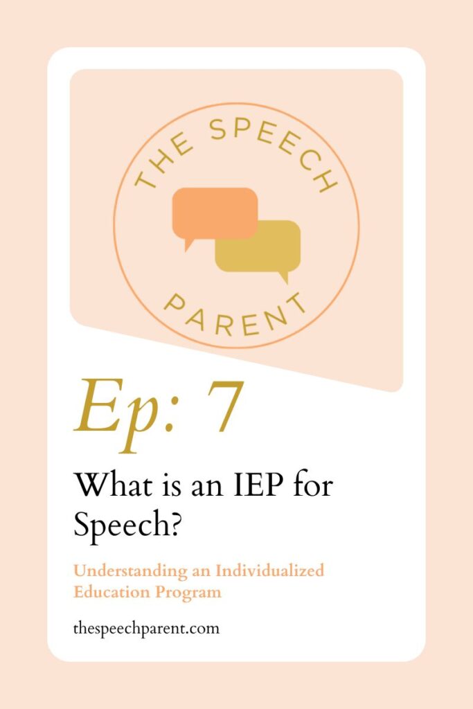 What is an IEP for Speech?